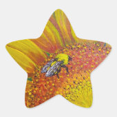 ひまわりステッカーに乗る 星シール (正面)