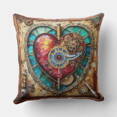 ひまわりステンドグラスハートスチームパンクシリーズ クッション (裏面)