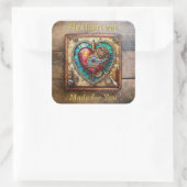 ひまわりステンドグラスハートスチームパンクシリーズ スクエアシール (バッグ)