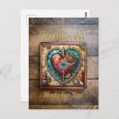 ひまわりステンドグラスハートスチームパンクシリーズ ポストカード (正面/裏面)