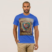 ひまわりステンドグラスハートスチームパンクシリーズ Tシャツ (正面フル)