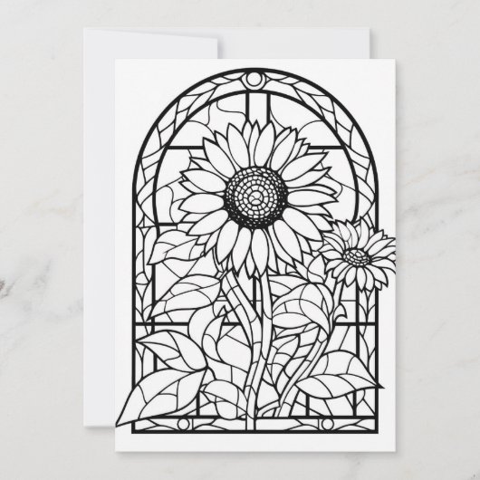 ひまわりステンドグラス | 自分の挨拶に色を付ける (正面)