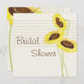 ひまわりストライプとコレクションブライダルシャワー 招待状 (正面/裏面)