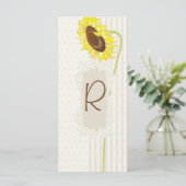 ひまわりストライプと花プログラムラックカード プログラム (スタンド正面)