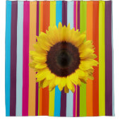 ひまわりストライプのシャワーカーテン シャワーカーテン (正面)