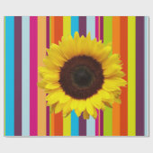 ひまわりストライプのマットラッピング紙 ラッピングペーパー (フラット)