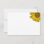 ひまわりストライプの結婚フラワーズフラットサンキューノート サンキューカード (裏面)