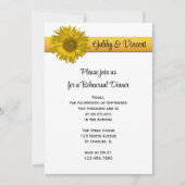 ひまわりストライプの結婚リハーサルディナー 招待状 (正面)