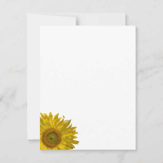 ひまわりストライプの結婚/駆け落ち告知 案内状 (裏面)