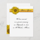 ひまわりストライプの結婚/駆け落ち告知 案内状 (正面/裏面)