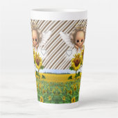 ひまわりストライプラテマグエンジェル カフェラテマグ (正面)