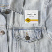 ひまわりストライプ結婚の 缶バッジ (インサイチュ)