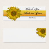 ひまわりストライプ結婚式の引き出物ラベル (正面&裏面)
