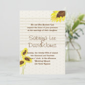 ひまわりストライプ結婚式招待状 招待状 (スタンド正面)