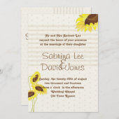 ひまわりストライプ結婚式招待状 招待状 (正面/裏面)