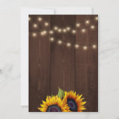 ひまわりストリングライトがおしゃれな秋の結婚式 招待状 (裏面)