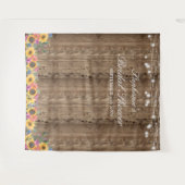 ひまわりストリングライトブライダルシャワー背景 タペストリー (正面(横))