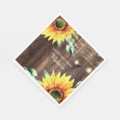 ひまわりストリングライト素朴ハッピーバースデー スタンダードランチョンナプキン (角)