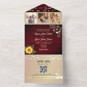 ひまわりストリングライト ウェディングQRコード オールインワン招待状 (内側)