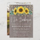 ひまわりストリングライトI do BBQ婚約パーティ 招待状 (正面/裏面)