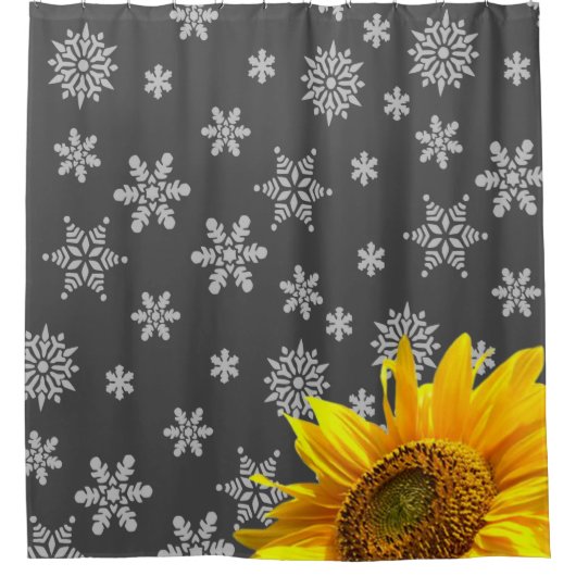 ひまわりスノーフレークシャワーカーテン シャワーカーテン (正面)