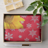 ひまわりスノーフレークレッドティッシュペーパー 薄葉紙 (ギフト)