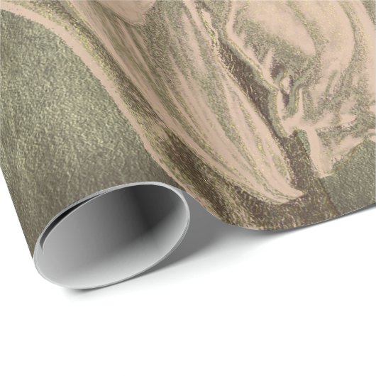 ひまわりセピアトーンブラウンアートテクスチャーのデコップ ラッピングペーパー (ロールコーナー)