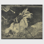 ひまわりセピアヴィンテージアンティークグランジテクスチャ ラッピングペーパー (フラット)