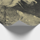 ひまわりセピアヴィンテージアンティークグランジテクスチャ ラッピングペーパー (角)