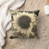 ひまわりセピア開花枕 クッション (ブランケット)