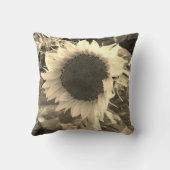 ひまわりセピア開花枕 クッション (裏面)