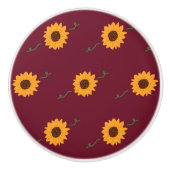 ひまわりセラミックノブ(バーンドレッド&金ゴールド) セラミックノブ (正面)