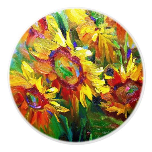 ひまわりセラミック引出しノブ セラミックノブ (正面)