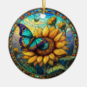 ひまわりセラミック装飾ステンドグラスの外観 セラミックオーナメント (正面)