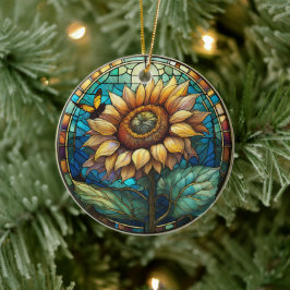 ひまわりセラミック装飾ステンドグラスの外観 セラミックオーナメント