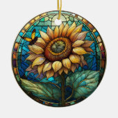 ひまわりセラミック装飾ステンドグラスの外観 セラミックオーナメント (正面)