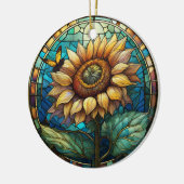 ひまわりセラミック装飾ステンドグラスの外観 セラミックオーナメント (左)