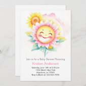 ひまわりセレナーデボホガールベビーシャワー 招待状 (正面/裏面)