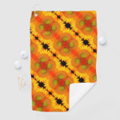 ひまわりセンターアップクローズド抽象芸術フローラアート ゴルフタオル (インサイチュ)