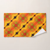 ひまわりセンターアップクローズド抽象芸術フローラアート バスタオルセット (ハンドタオル)