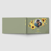 ひまわりセージ緑エレガントの写真金ゴールド ゲストブック (全面)