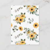 ひまわりセージ緑QRコードウェディングRSVP エンクロージャーカード (裏面)