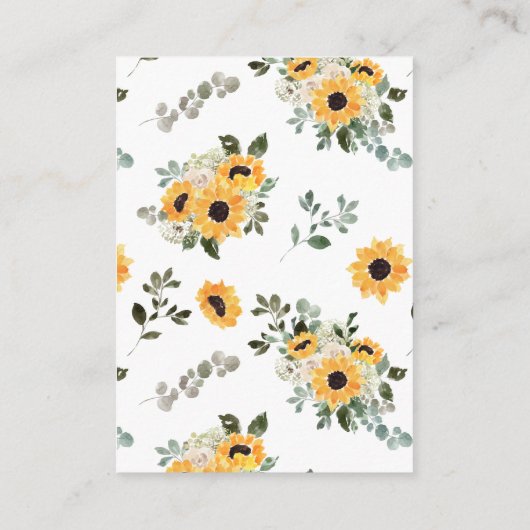 ひまわりセージ緑QRコードウェディングRSVP エンクロージャーカード (裏面)