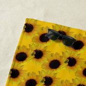 ひまわりタオルひまわりパーソナライズされたビーチタオル ビーチタオル (インサイチュ)