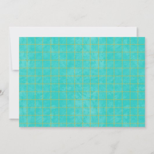 ひまわりターコイズヴィンテージトラックウェディングRSVP 招待状 (裏面)