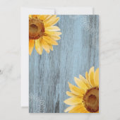 ひまわりダスティブルーウッド素朴赤ちゃんシャワー 招待状 (裏面)