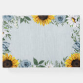 ひまわりダスティブルーカントリー素朴バラ結婚ズ ゲストブック (裏面)