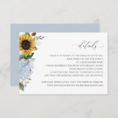 ひまわりダスティブルーフローラ結婚ズ詳細カード 招待状 (正面/裏面)