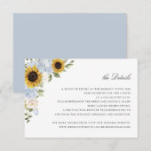 ひまわりダスティブルーフローラ結婚ズ詳細カード 招待状 (正面/裏面)