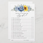 ひまわりダスティブルー石板ブライダルシャワーゲーム (正面/裏面)